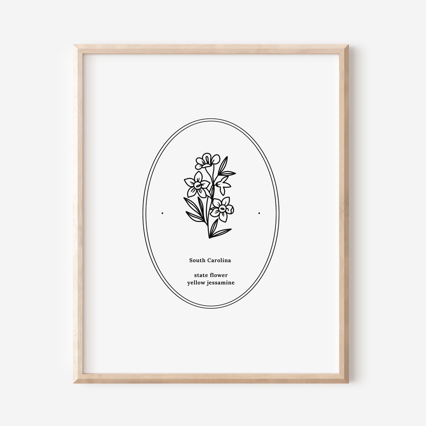 You Pick US State Flower Art Print | Unframed Floral Line Wall Decor | Nature Inspired Gift