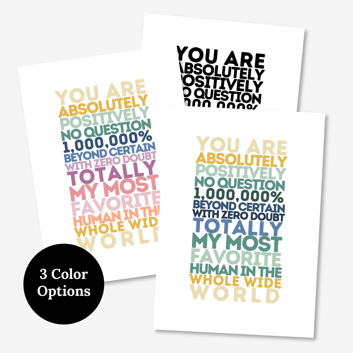 You Are My Favorite Human | 3 Options Card for Couples Valentines Day Wedding Anniversary Greeting Card Digital Printable
