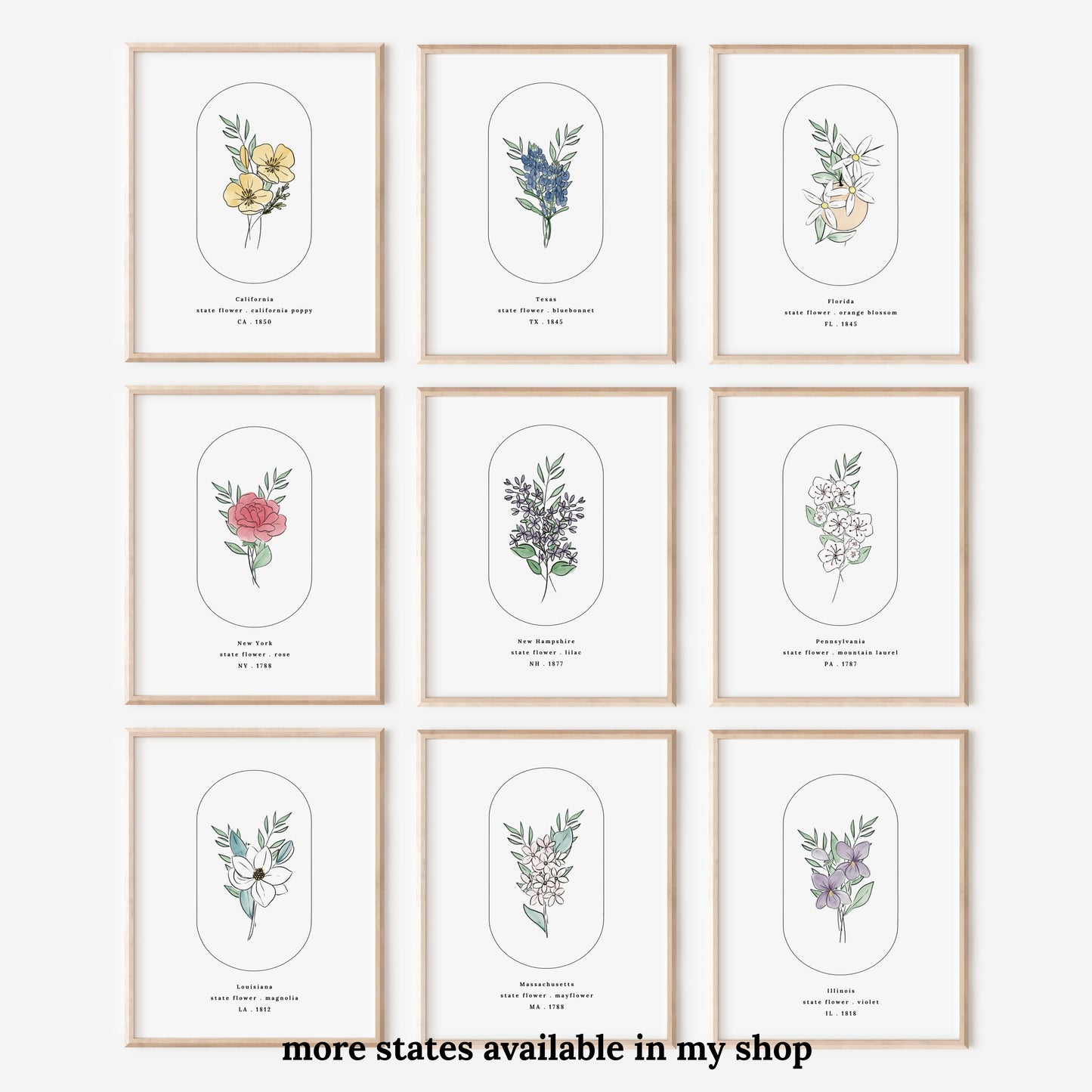 Alaska State Flower | Forget Me Not Watercolor Floral Art Printable