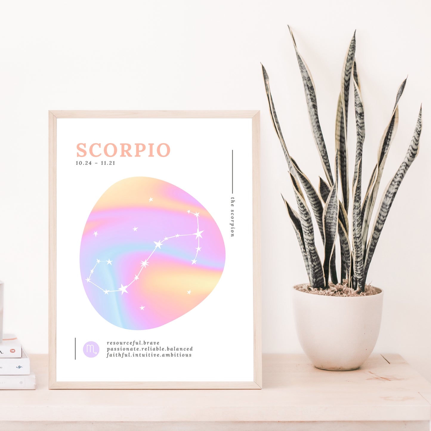 Choose Your Zodiac Print | Aura Brights Neon Gradient Wall Decor