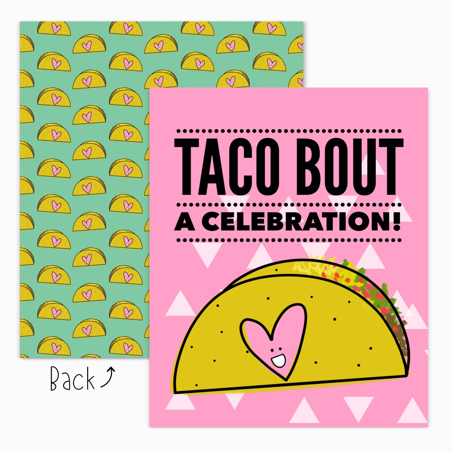 3 Pk Taco Bout a Celebration | Punny Taco Birthday Celebration Card + Envelope | Blank Inside | Cute Pun Greeting Card | 5.5X4.2 Inches