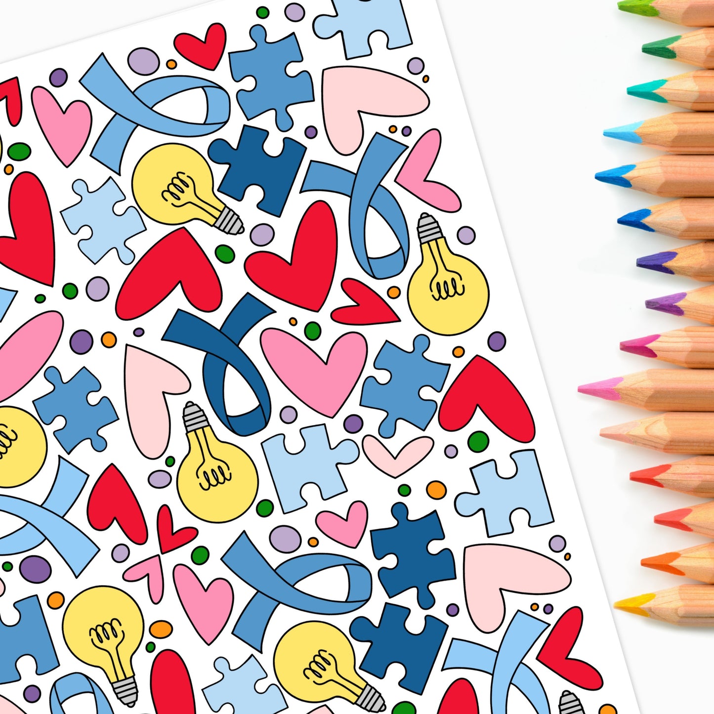 Autism Awareness | Coloring Page Print & Color | Digital Printable