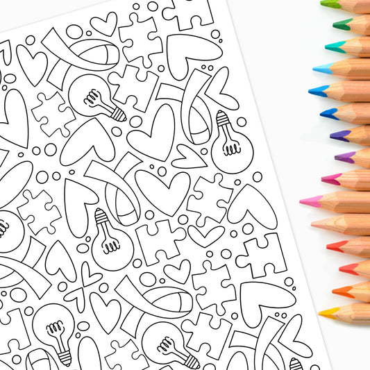 Autism Awareness | Coloring Page Print & Color | Digital Printable