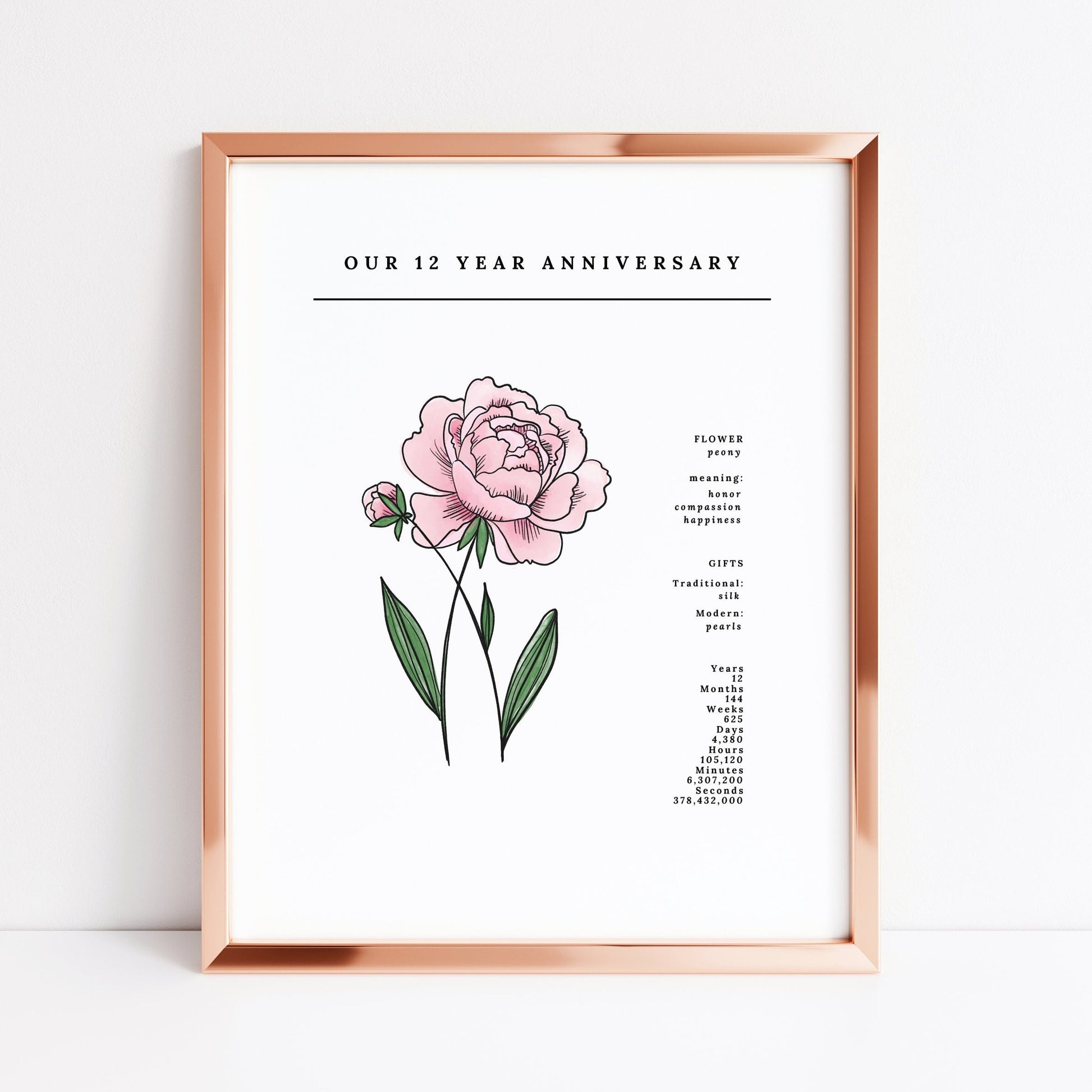 Anniversary Flower Printable Peony Flower