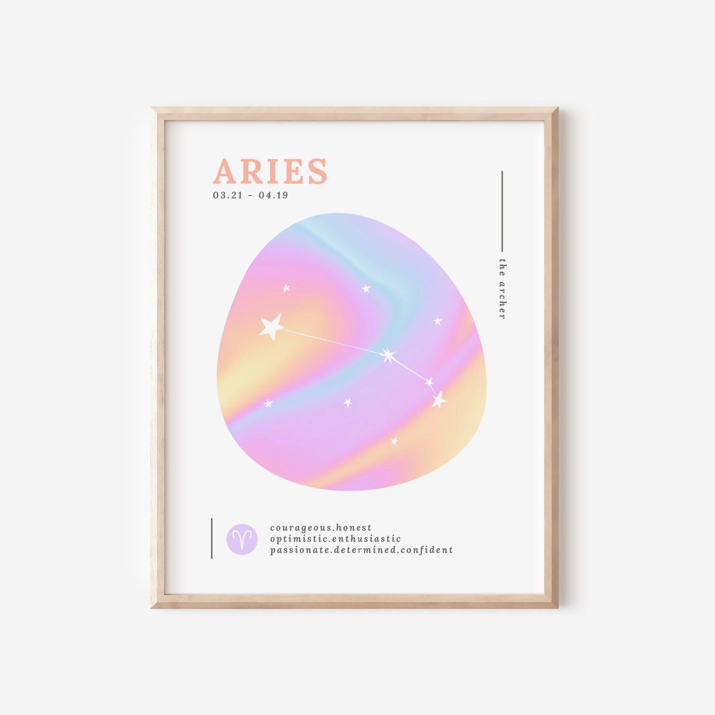 Choose Your Zodiac Print | Aura Brights Neon Gradient Wall Decor