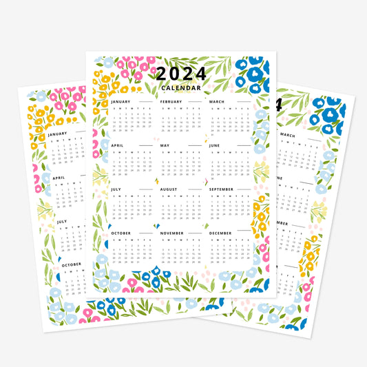 3 PK 2024 At A Glance Calendars | Gift for Coworkers Neighbors Teachers Friends | Full Year All Months | Sunday or Monday Start Day
