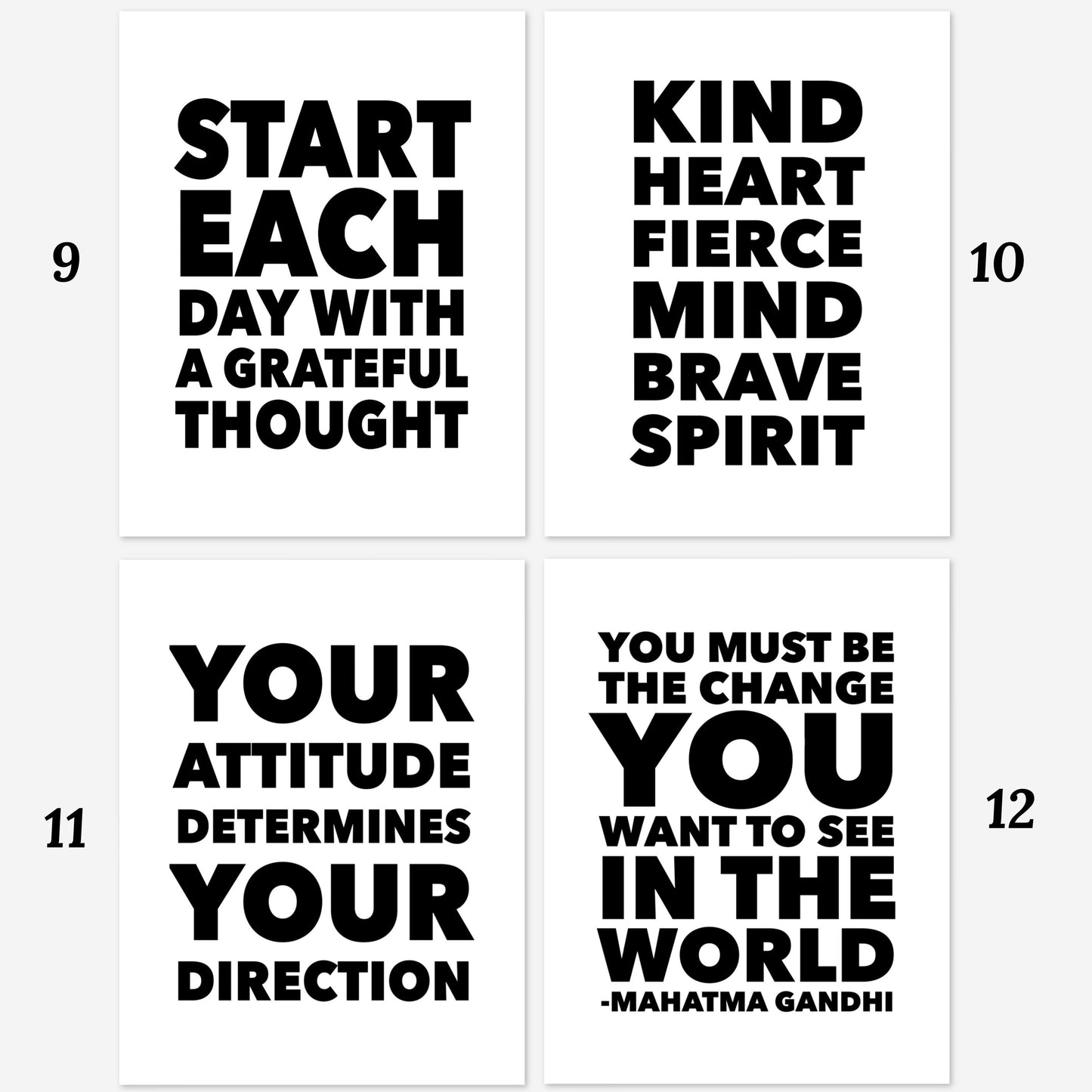 12 Pk Positive Phrase & Sayings Collection No. 3 | Printable Art Black and White Wall Decor Motivational Quote Inspirational Digital Prints