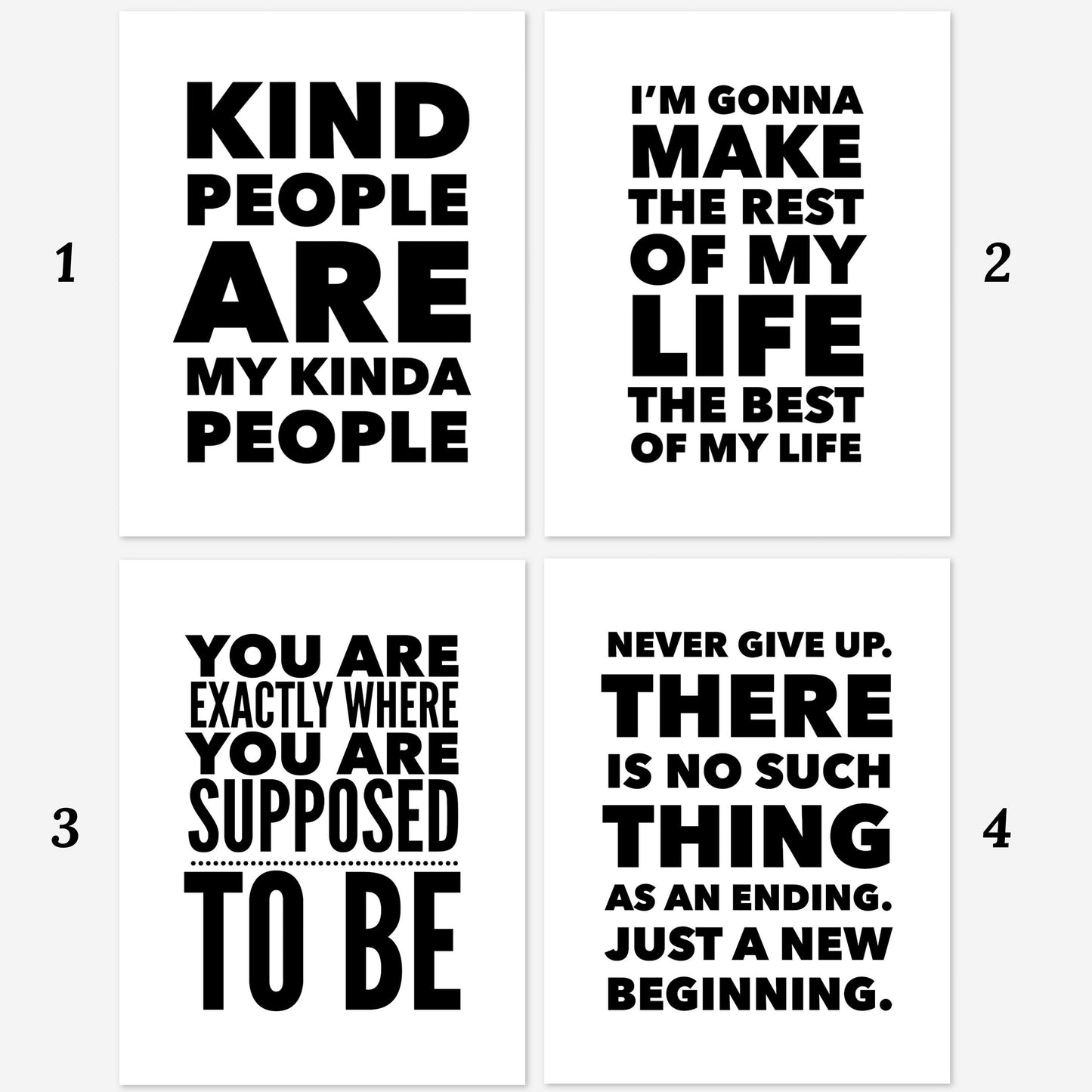 12 Pk Positive Phrase & Sayings Collection No. 3 | Printable Art Black and White Wall Decor Motivational Quote Inspirational Digital Prints