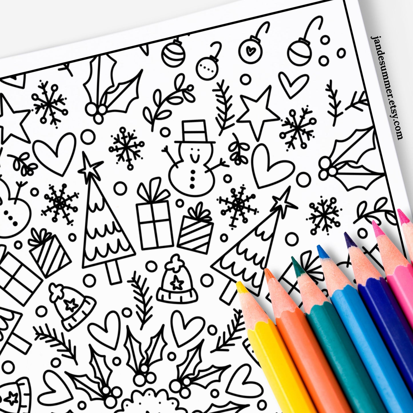 12 Pk Winter Holiday Digital Printables | Christmas Countdown Family Night Activity School Centers Self Care Zen Coloring